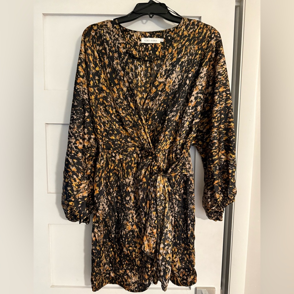 Floret studio Black and Gold Long Sleeve Dress